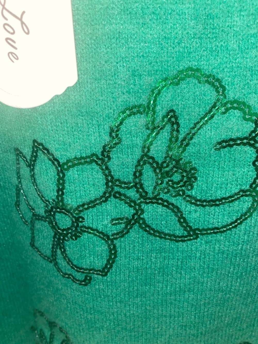 Vine & Love Emerald Green Crew Neck Sweater NWT 19” PTP - Picture 4 of 5